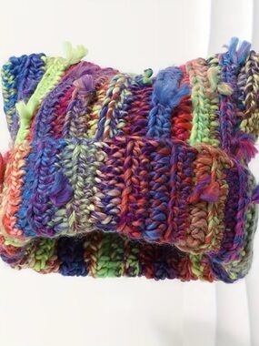 New! Striped Blue & Green Y2K Streetwear Knitted Colorful Cat Ears Beanie